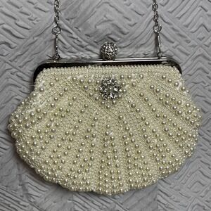 Unbranded Beaded Faux Pearl Clutch Crossbody Purse Bridal Prom Evening Handbags
